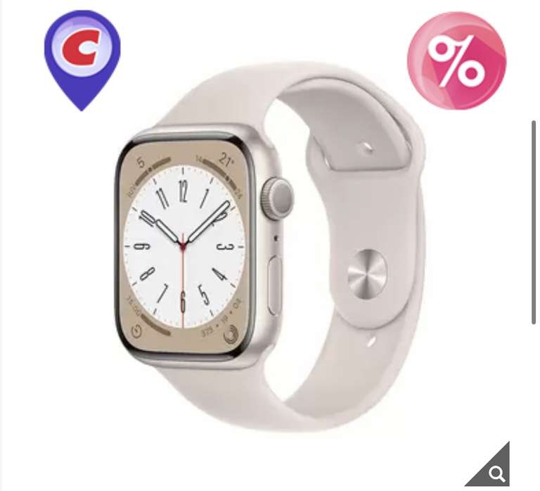 Apple Watch Series 8 (GPS) de Costco Caja de aluminio en blanco