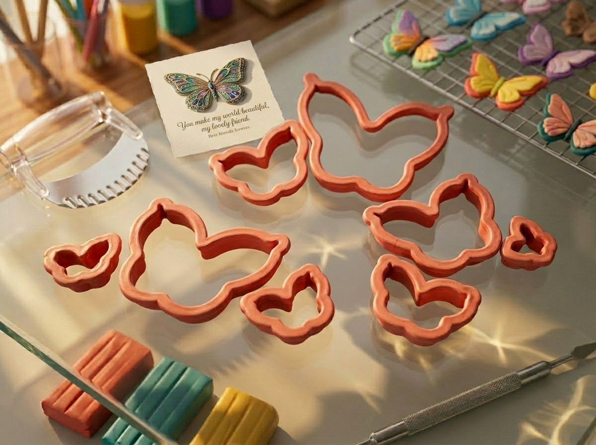 Kit cortadores plásticos moldes mariposas para porcelanicrón y pastillaje