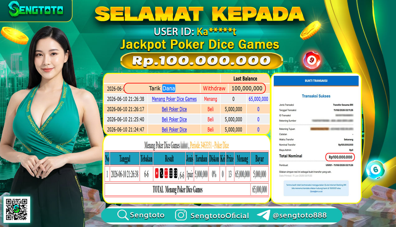 BUKTI PEMBAYARAN LIVEGAME POKER DICE