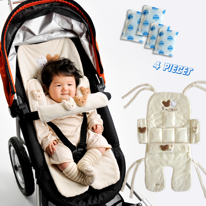 LAT Universal Baby Stroller Seat Liner - 100% Cotton Breathable Mat For Strollers & Car Seats