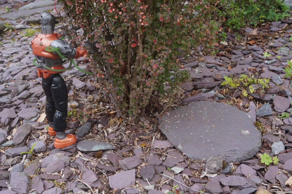 Toxic robot pruning trees and bushes. CF3-CEF4-E-6439-4-FE7-8845-F5-EADEFCF493