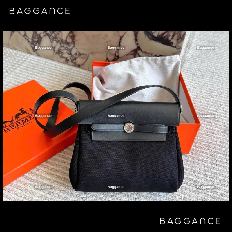 Hermes Herbag 20 Black Full Box Size 20cm - EVHMFW-029