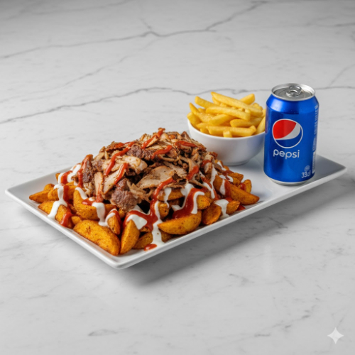 Menú patatas deluxe con carne