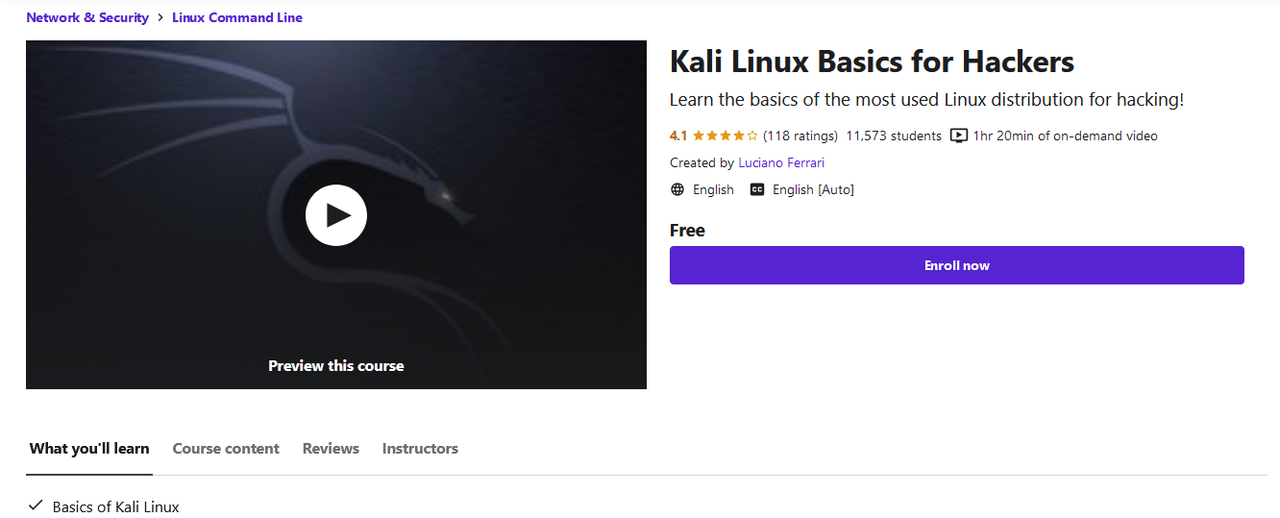 Kali linux basics classes for hackers free today only must have for