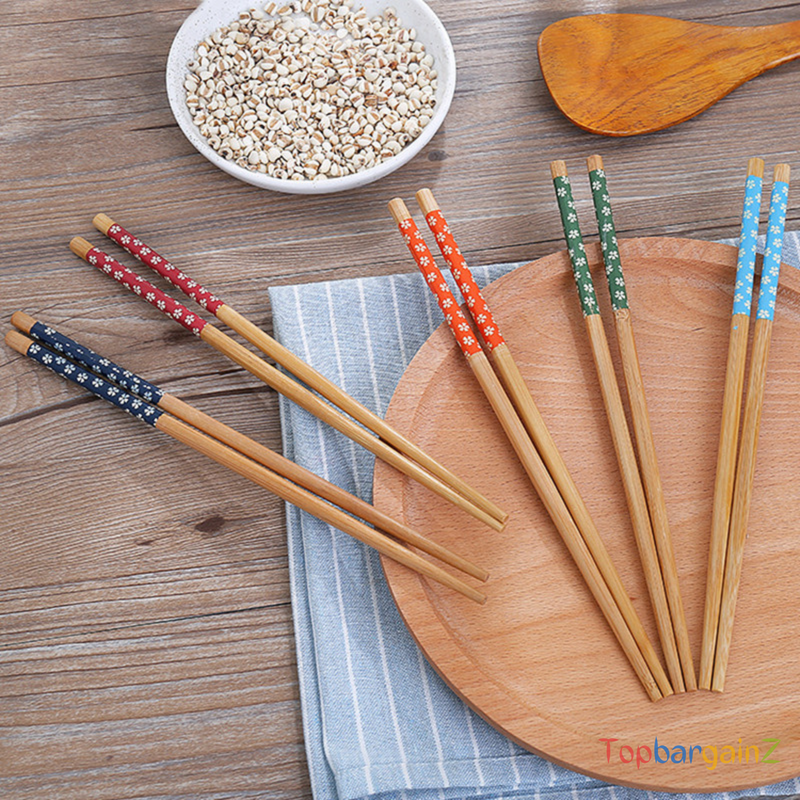 5 Pairs Wood Chopstick Set 24cm Long Chopsticks Reusable Korean Chinese  Food Chop Sticks Japanese Sushi