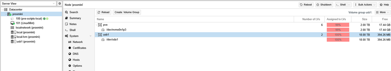 Proxmox screenshot 1