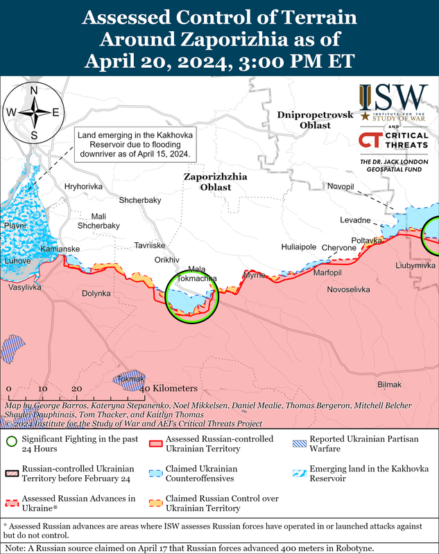 Zaporizhia Battle Map Draft April 20, 2024