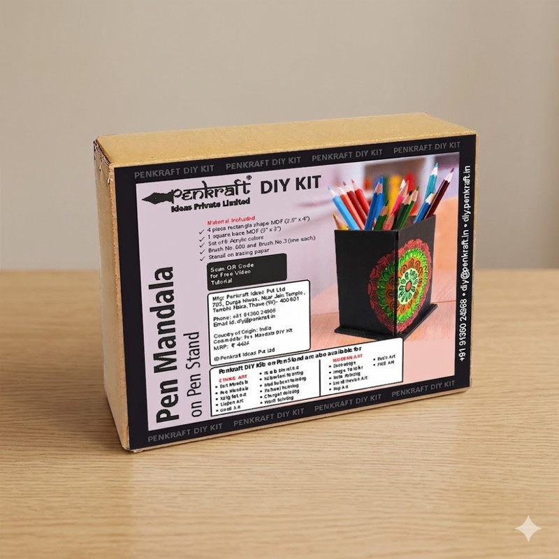 Pen Mandala on MDF Pen Stand DIY Kit