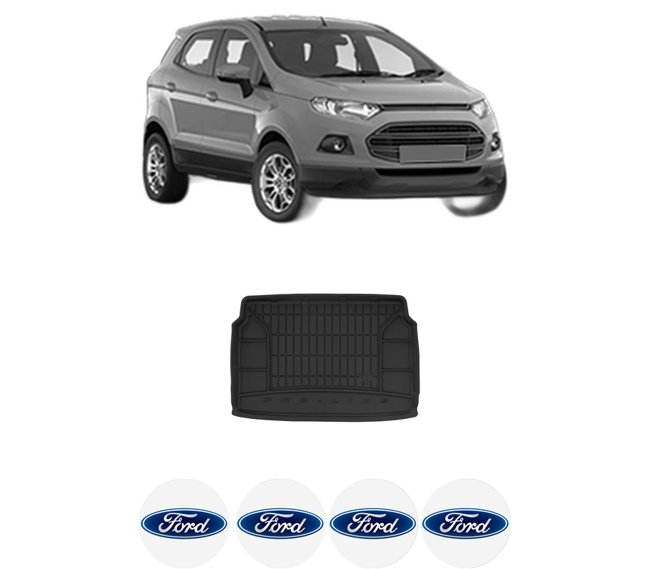 Tavita Portbagaj FORD ECOSPORT din 2017-2020, Protectie Portbagaj Auto, 4x Stickere auto cu FORD