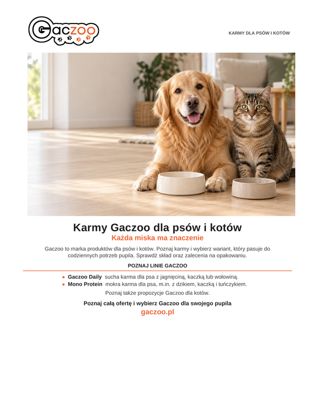 polska karma gaczoo dla psa kota