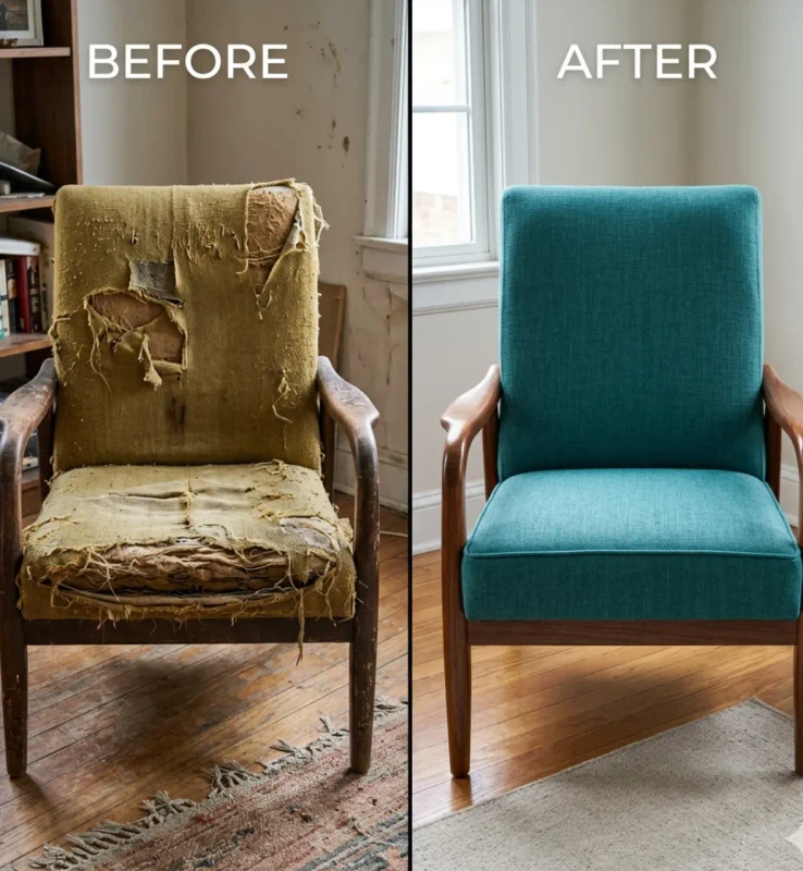 Restored Luxury Sofa After Upholstery