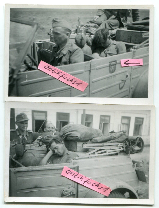 VW-Kübelwagen mit Divisions-Wappen an der Südfront 1944