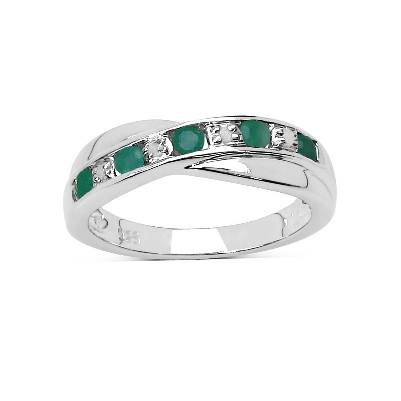 STERLING SILVER 0.25ct EMERALD & DIAMOND CHANNEL SET ETERNITY RING ALL SIZES HW eBay