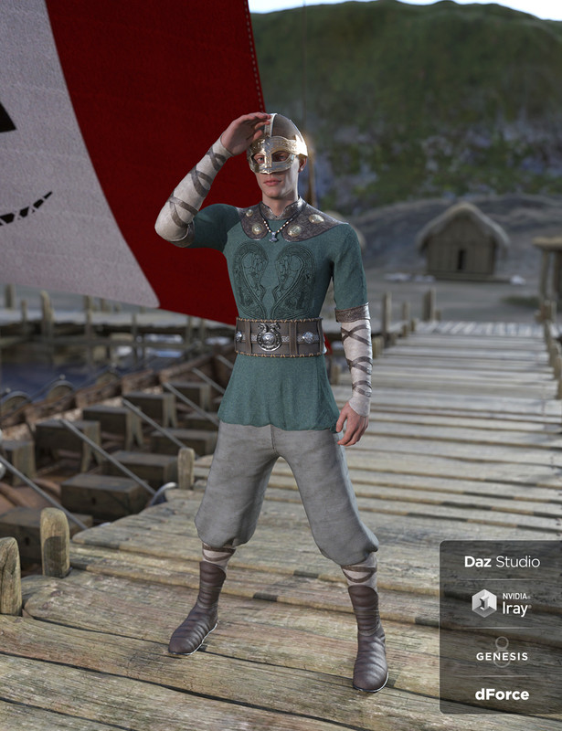 dForce Viking Commoner Outfit for Genesis 8 and Genesis 8.1 Males dForce Viking Commoner Outfit for Genesis 8 and Genesis 8.1 Males