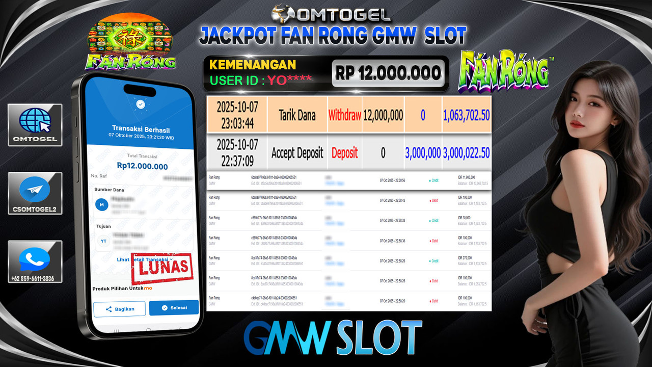 OMTOGEL JACKPOT GMW FAN RONG 12 JUTA DI BAYAR LUNAS ,-