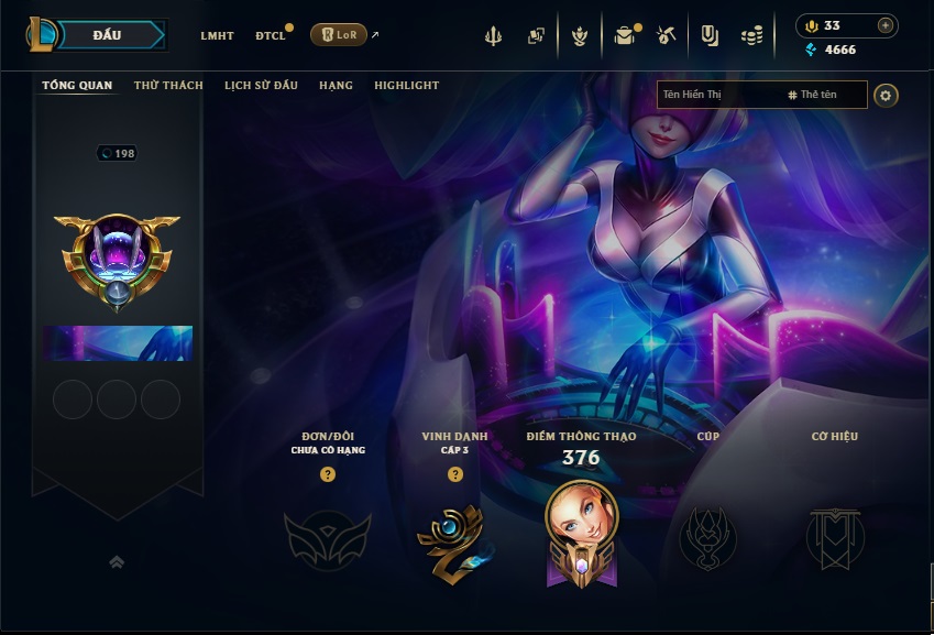 Acc LMHT # - Không Khung