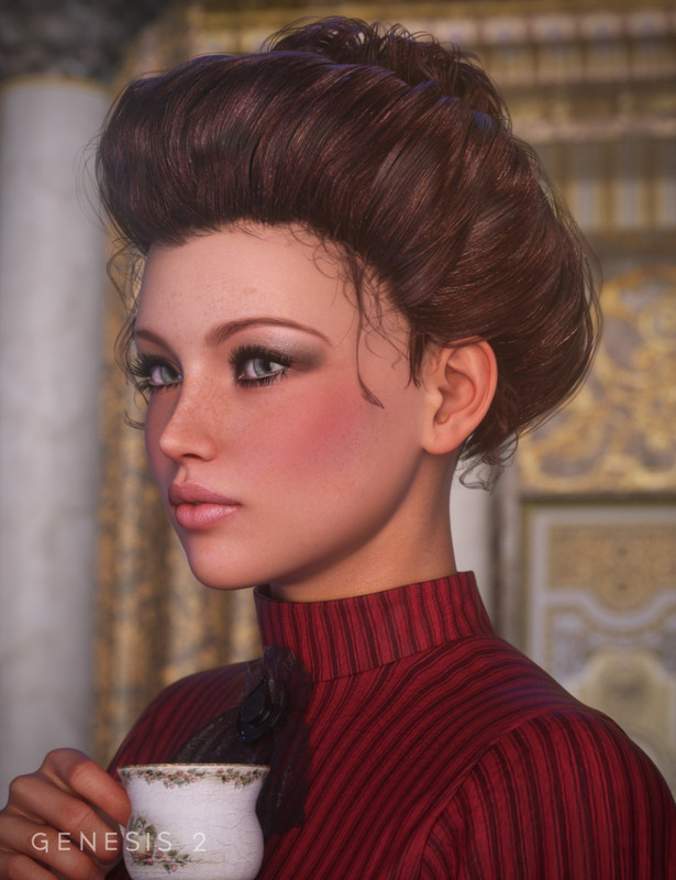 Edwardian Hair for Genesis and Genesis 2 Females