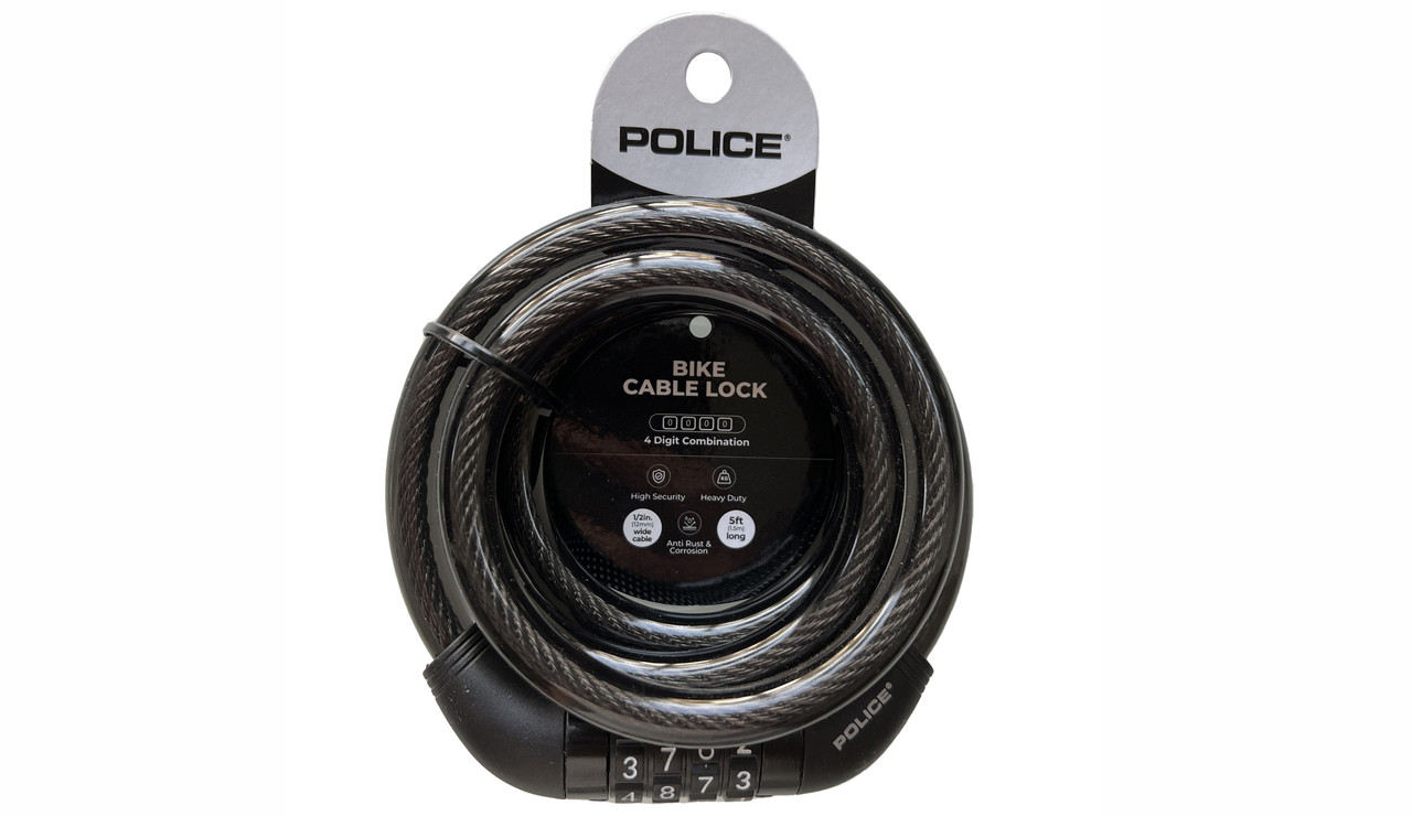 POLICE 4-Digit Combination Password Bike Lock Cable Bicycle Chain