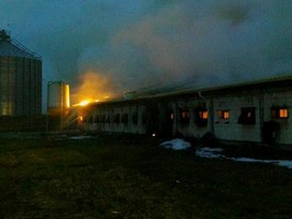 В Тернопольской области горела птицеферма