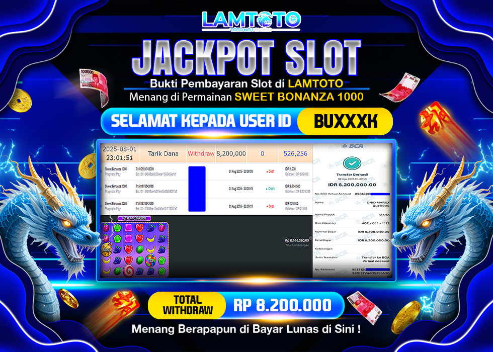 BUKTI JACKPOT LUNAS LAMTOTO