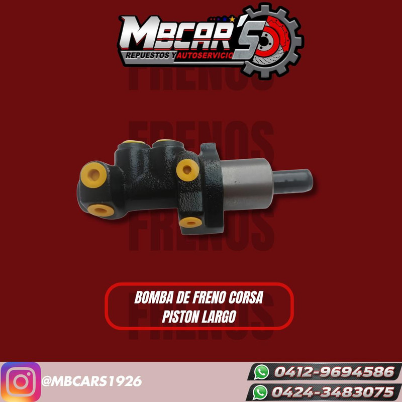BOMBA DE FRENO CHEVROLET CORSA PISTON LARGO 