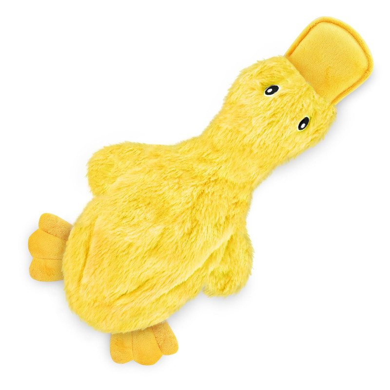 Best Pet Supplies Crinkle Duck Yellow Interactive Squeaky Toy