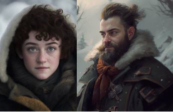 A Hin druid and a Dwarf Bard in the Rime