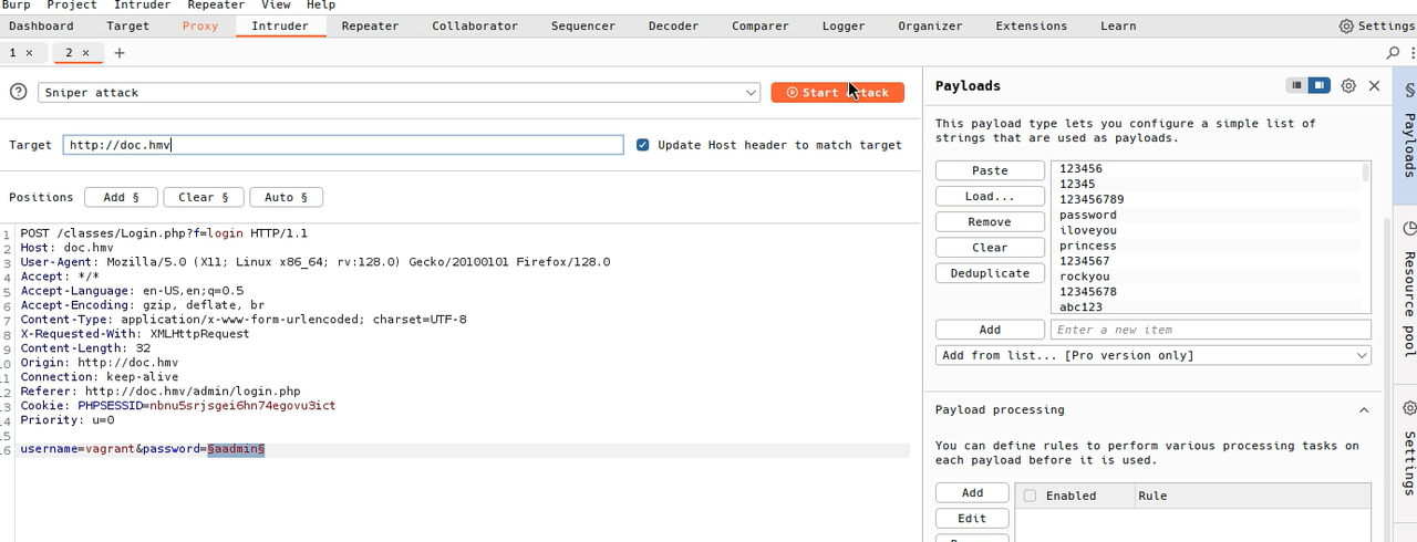 Brute force with rockyou