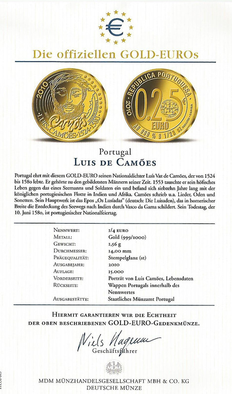 Camões 0,25 Cent 2010
