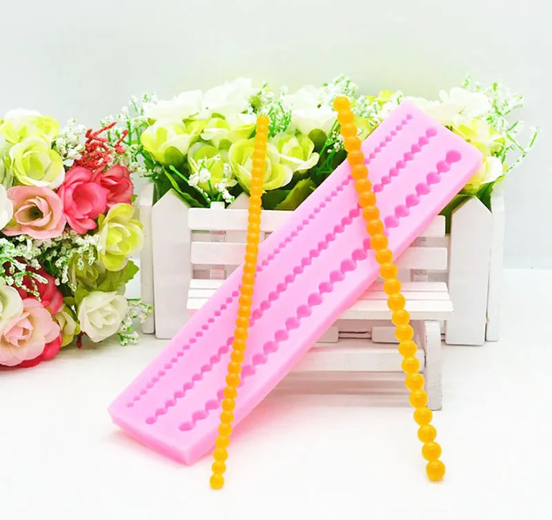 molde silicona cadena de perlas para fondant