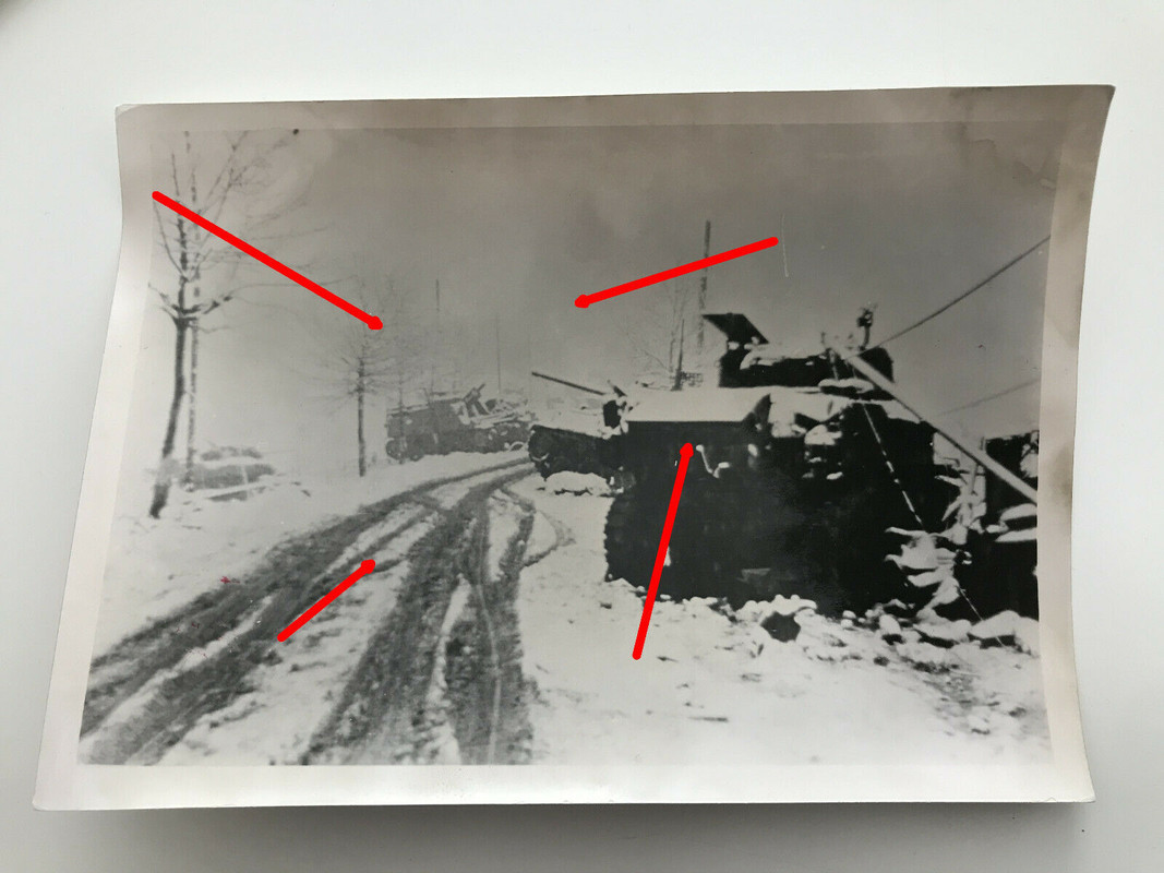 Foto, amerikanische Panzerabteilung wurde von unseren Panzer-Spitzen gefaßt 1945