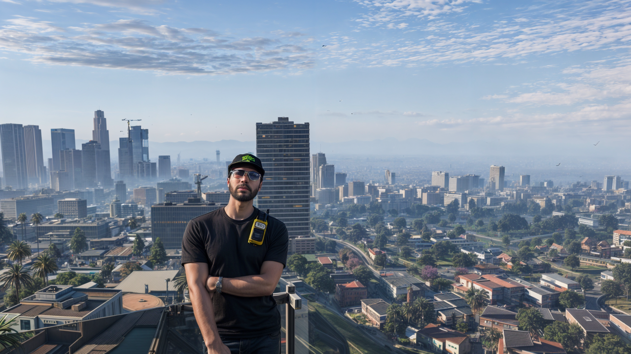 Posando con vistas a Los Santos