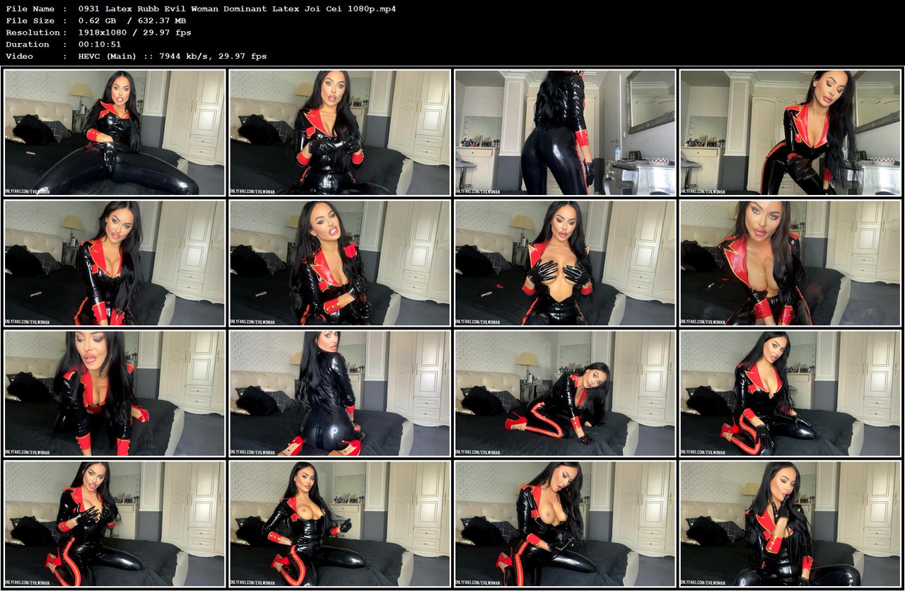 0931 Latex Rubb Evil Woman Dominant Latex Joi Cei 1080p mp4
