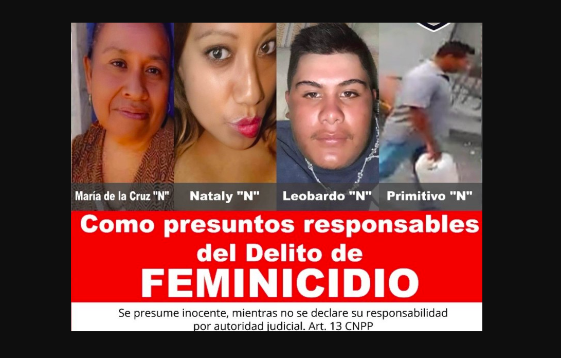 Emiten ficha de búsqueda de los feminicidas que quemaron viva a Margarita