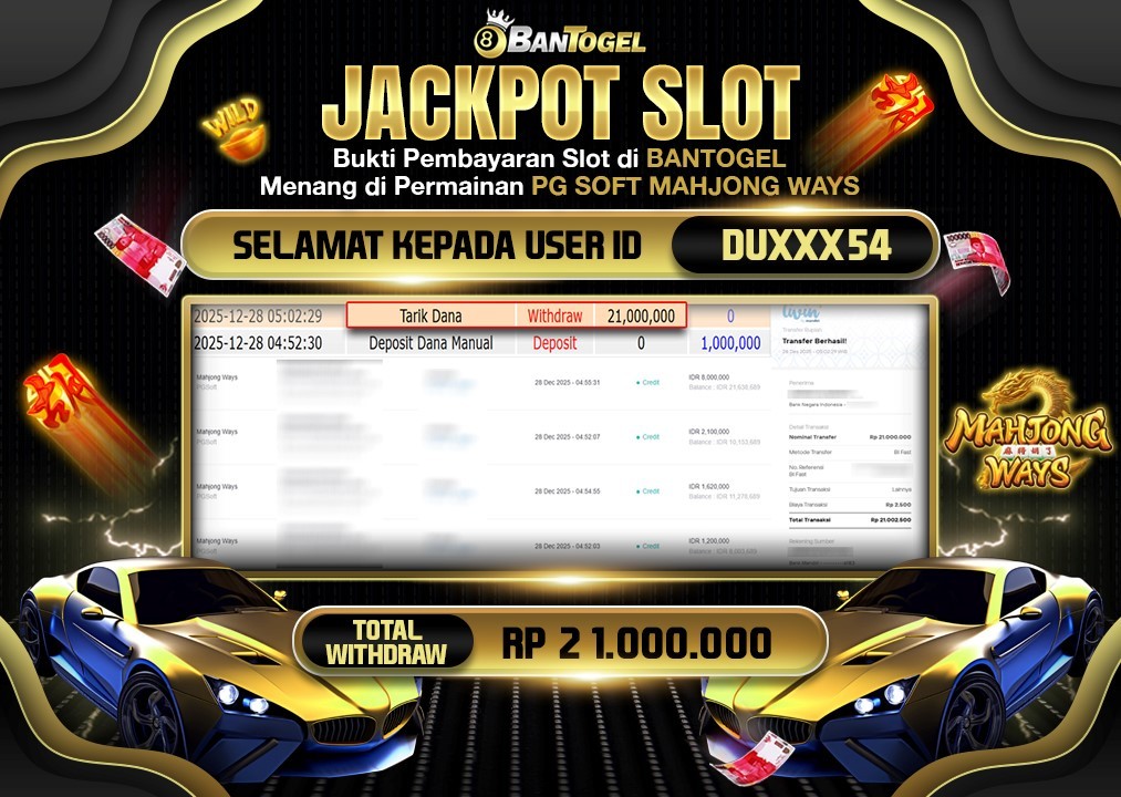 BUKTI JACKPOT LUNAS BANTOGEL