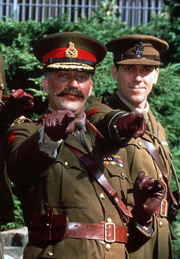 A photo of Hugh and Stephen in Blackadder Series 4.