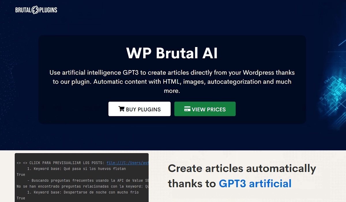 WP Brutal AI WordPress Plugin