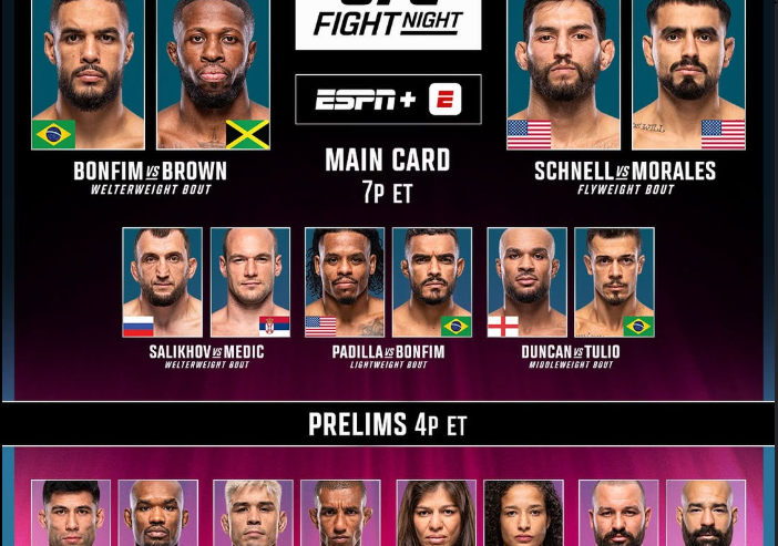 Резултати от UFC Fight Night: Бонфим - Браун