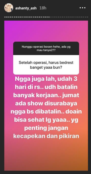 Instagram Story Ashanty