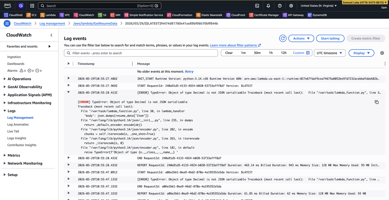 Cloud Front error logs