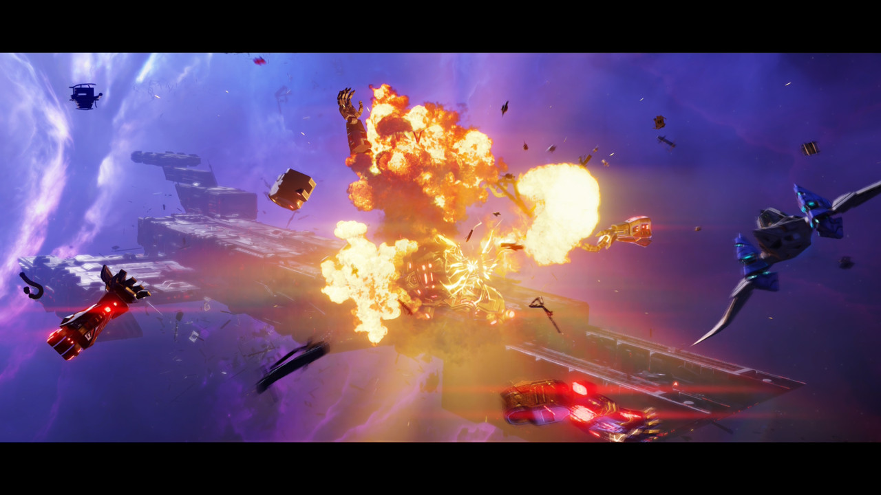 The Shogun Warlord of Sector Y exploding gloriously in Star Fox.