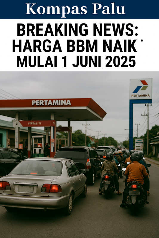 Ilustrasi SPBU dan antrean kendaraan di Palu