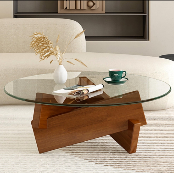 Wooden center table with storage
