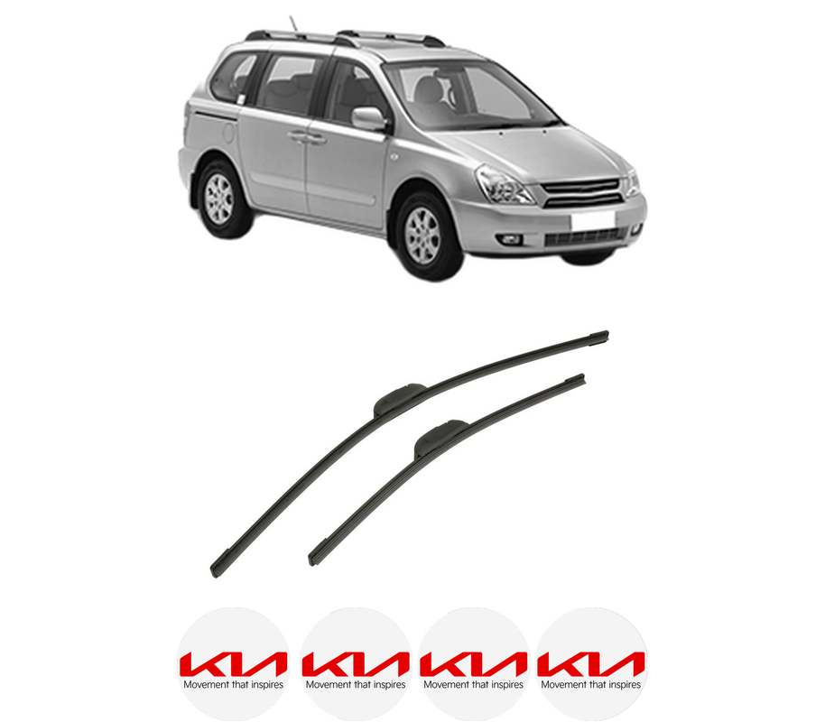 Set stergatoare auto KIA CARNIVAL / GRAND CARNIVAL III (VQ) din 2006-2015, pentru parbriz auto, 2 bucati, Bosch Aerotwin Retrofit, din cauciuc siliconat rezistent, 4 Stickere Auto KIA