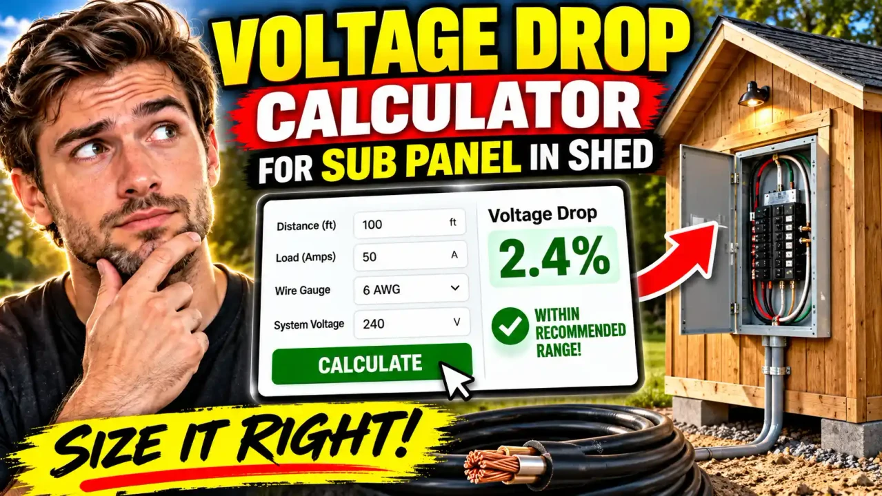 Voltage Drop Calculator For Sub Panel In Shed