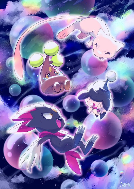 mew-weavile-mime-jr-and-bonsly-pokemon-d