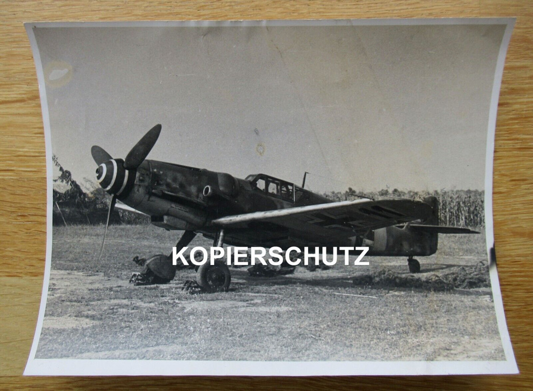 Altes großes Foto Flugzeug Messerschmitt Bf Me 109 - 24 x 18,3 cm - 2. WK