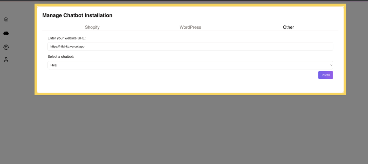 Selecting the Chatbot Type
