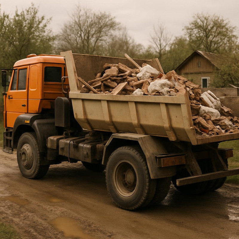 Грузовик для вывоза строительного мусора с дачного участка