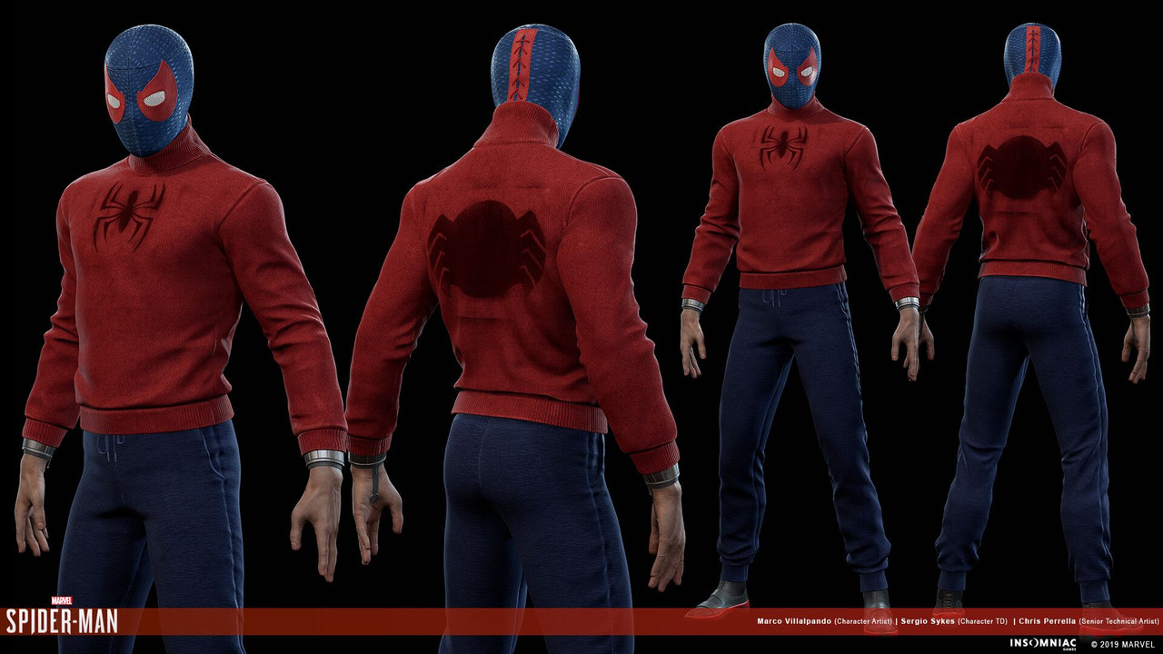 Peter Parker | Spider-Man (Wrestling Suit) - PS4 Minecraft Skin